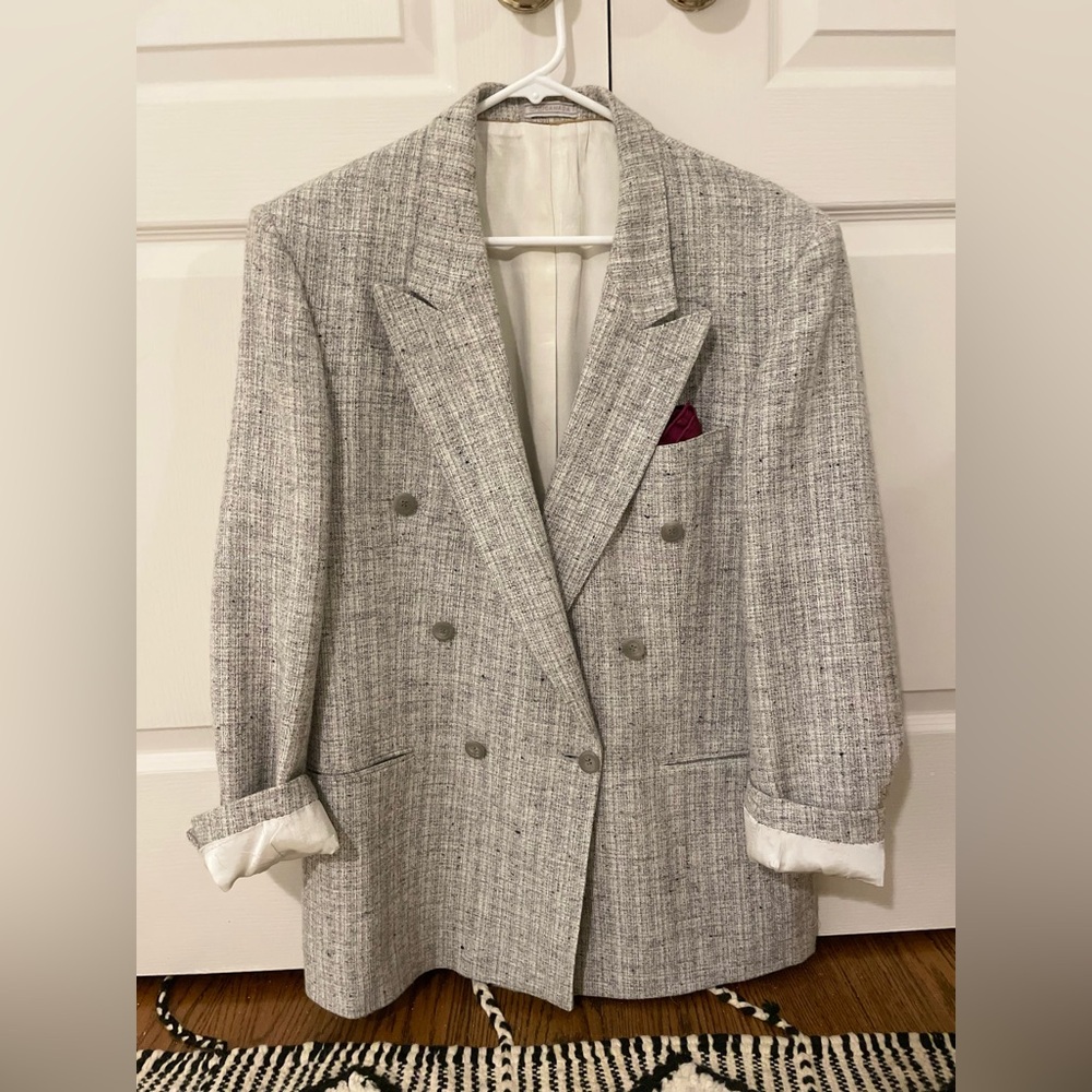 Vintage Gray Textured Blazer